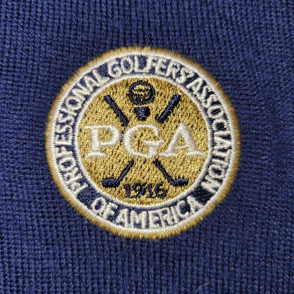 Polo Ralph Lauren Golf Sweater Men's Size Large Blue Merino‎ Wool PGA 1/4 Zip